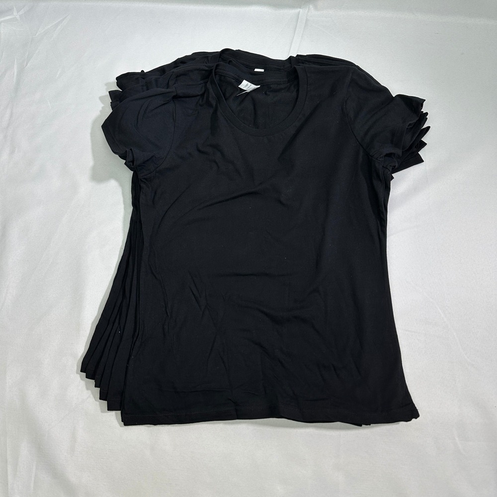 NWT Royal Apparel‎ T-Shirt Lot Women M Black 11 Pack Basic Cotton Minimalist Tee